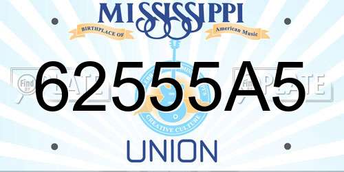 62555A5 Mississippi License Plate