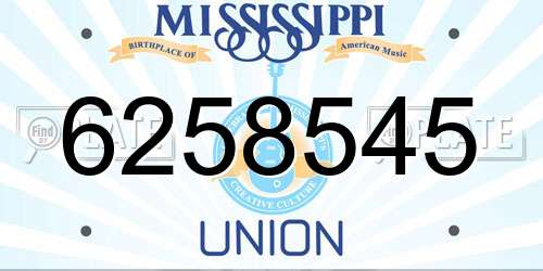 6258545 Mississippi License Plate