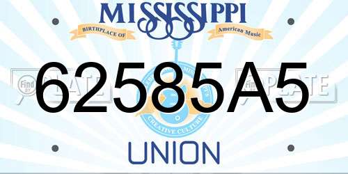 62585A5 Mississippi License Plate