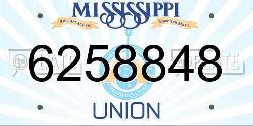 6258848 Mississippi License Plate