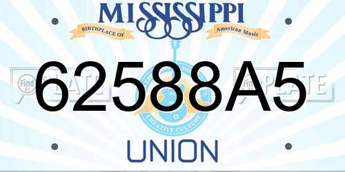 62588A5 Mississippi License Plate