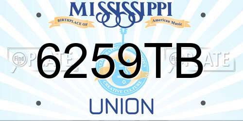 6259TB Mississippi License Plate