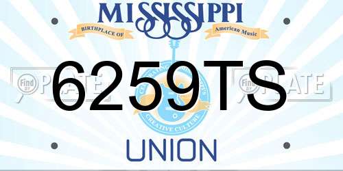 6259TS Mississippi License Plate