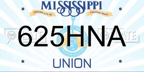 625HNA Mississippi License Plate