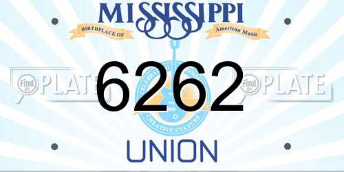 6262 Mississippi License Plate