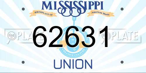 62631 Mississippi License Plate