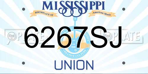 6267SJ Mississippi License Plate