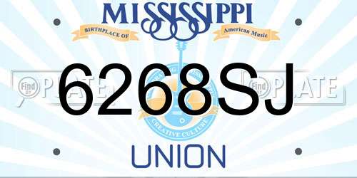 6268SJ Mississippi License Plate