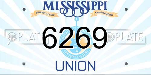 6269 Mississippi License Plate
