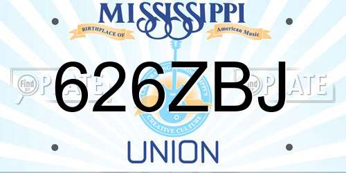 626ZBJ Mississippi License Plate