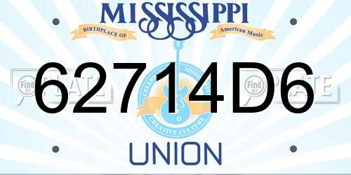 62714D6 Mississippi License Plate
