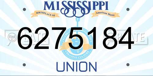 6275184 Mississippi License Plate
