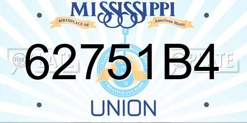 62751B4 Mississippi License Plate