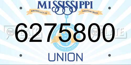 6275800 Mississippi License Plate