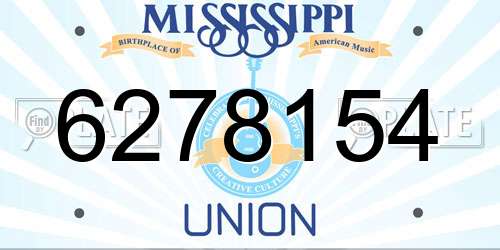 6278154 Mississippi License Plate