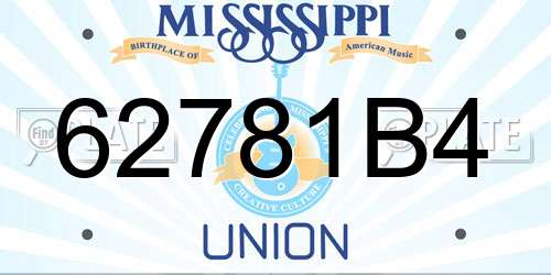 62781B4 Mississippi License Plate