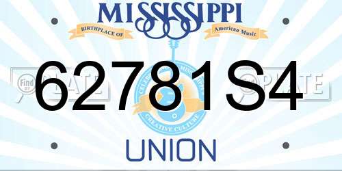 62781S4 Mississippi License Plate