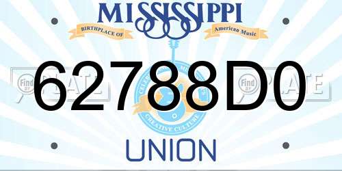 62788D0 Mississippi License Plate