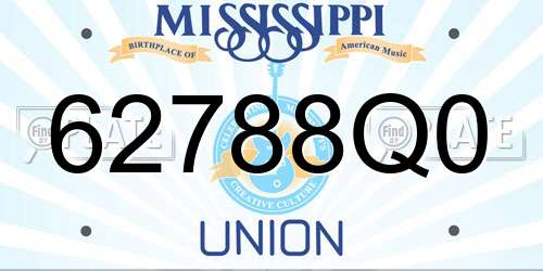 62788Q0 Mississippi License Plate