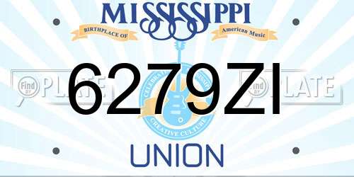 6279ZI Mississippi License Plate