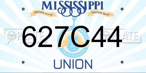 627C44 Mississippi License Plate