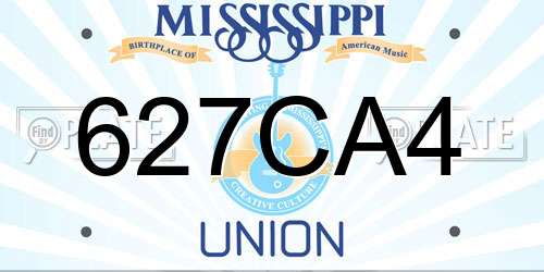 627CA4 Mississippi License Plate