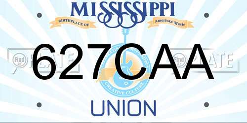 627CAA Mississippi License Plate