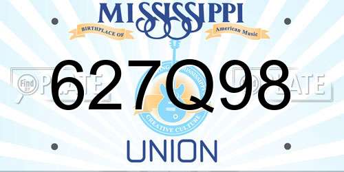 627Q98 Mississippi License Plate