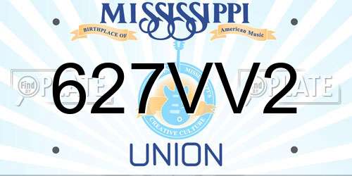 627VV2 Mississippi License Plate