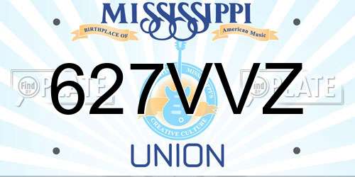 627VVZ Mississippi License Plate