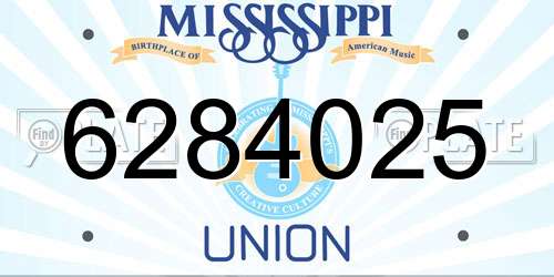 6284025 Mississippi License Plate