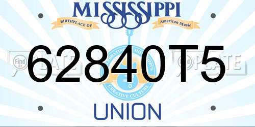 62840T5 Mississippi License Plate