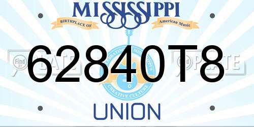 62840T8 Mississippi License Plate