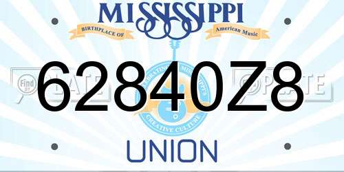 62840Z8 Mississippi License Plate