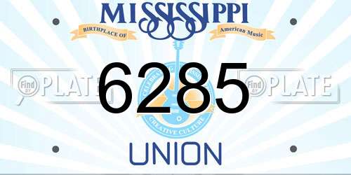 6285 Mississippi License Plate