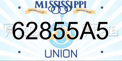 62855A5 Mississippi License Plate