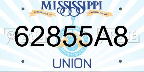 62855A8 Mississippi License Plate