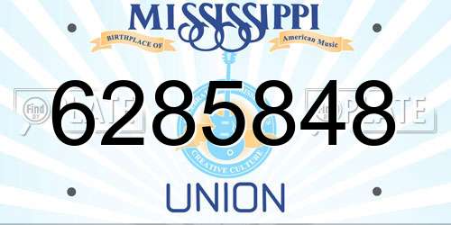 6285848 Mississippi License Plate