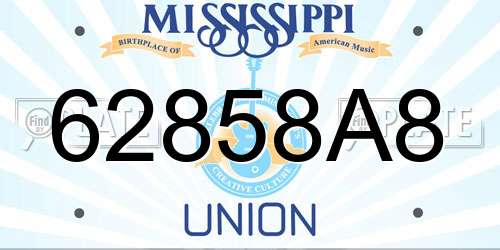 62858A8 Mississippi License Plate