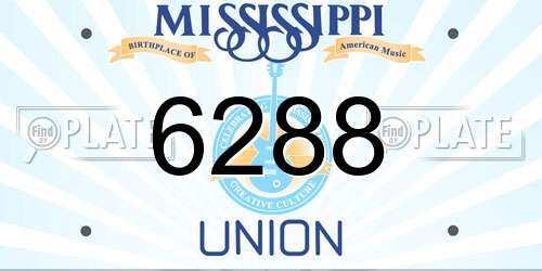 6288 Mississippi License Plate
