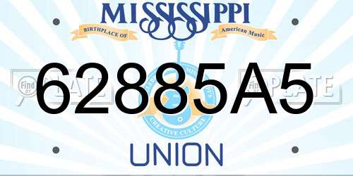 62885A5 Mississippi License Plate