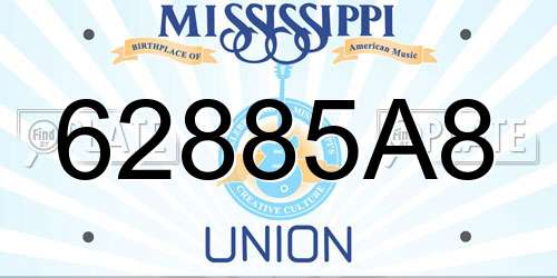 62885A8 Mississippi License Plate
