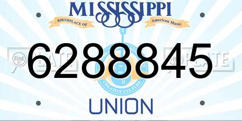 6288845 Mississippi License Plate