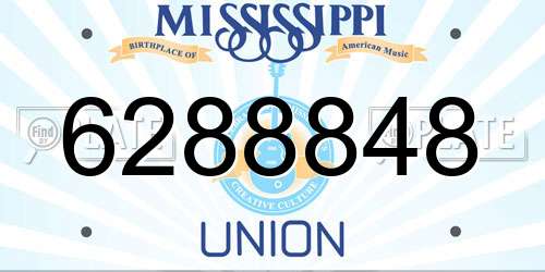 6288848 Mississippi License Plate
