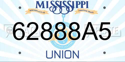 62888A5 Mississippi License Plate