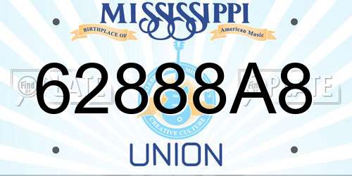 62888A8 Mississippi License Plate