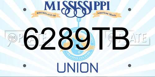 6289TB Mississippi License Plate