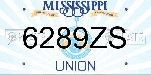 6289ZS Mississippi License Plate