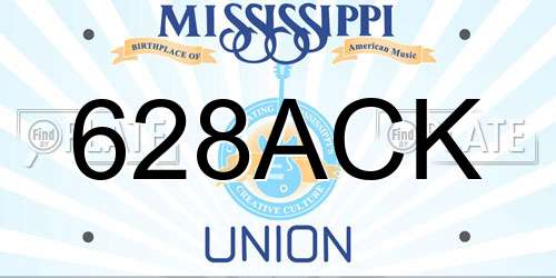 628ACK Mississippi License Plate