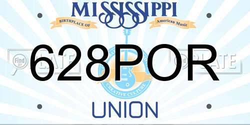 628POR Mississippi License Plate